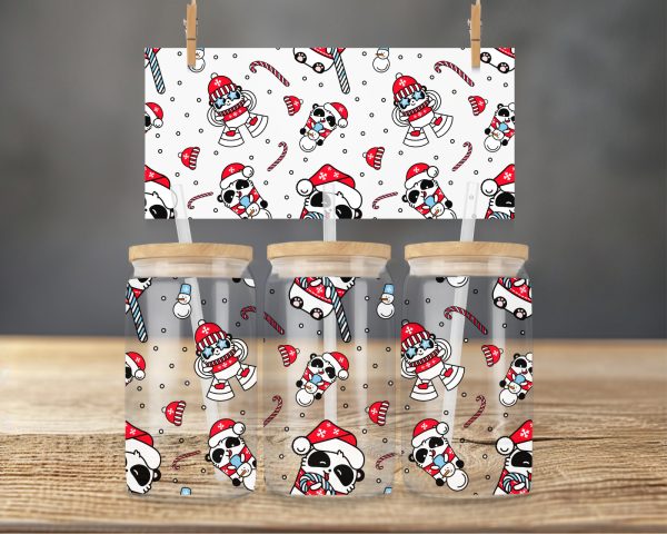Christmas Glass Tumbler Panda