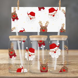 Christmas Glass Tumbler Reindeer
