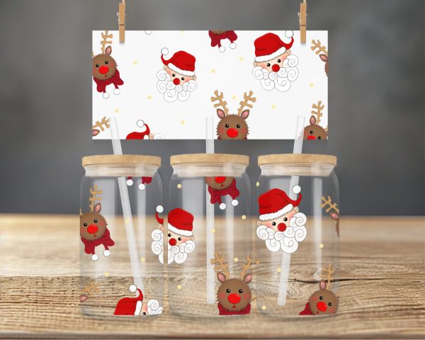 Christmas Glass Tumbler Reindeer