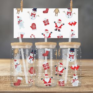 Christmas Glass Tumbler Bear